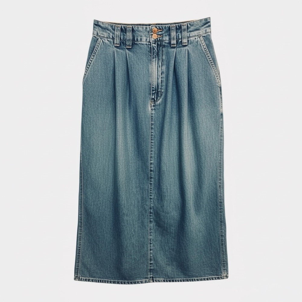 🆕 EDDIE BAUER Denim Blue Women's PENCIL Skirt size 10 vintage